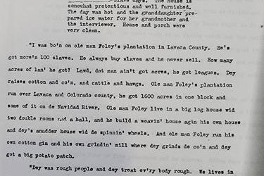 In a slave’s words …